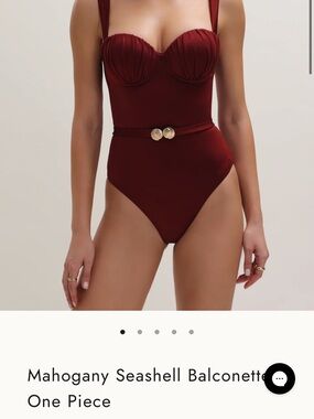 Noire Swimwear Mahogany Seashell Balconette One-Piece Swimsuit